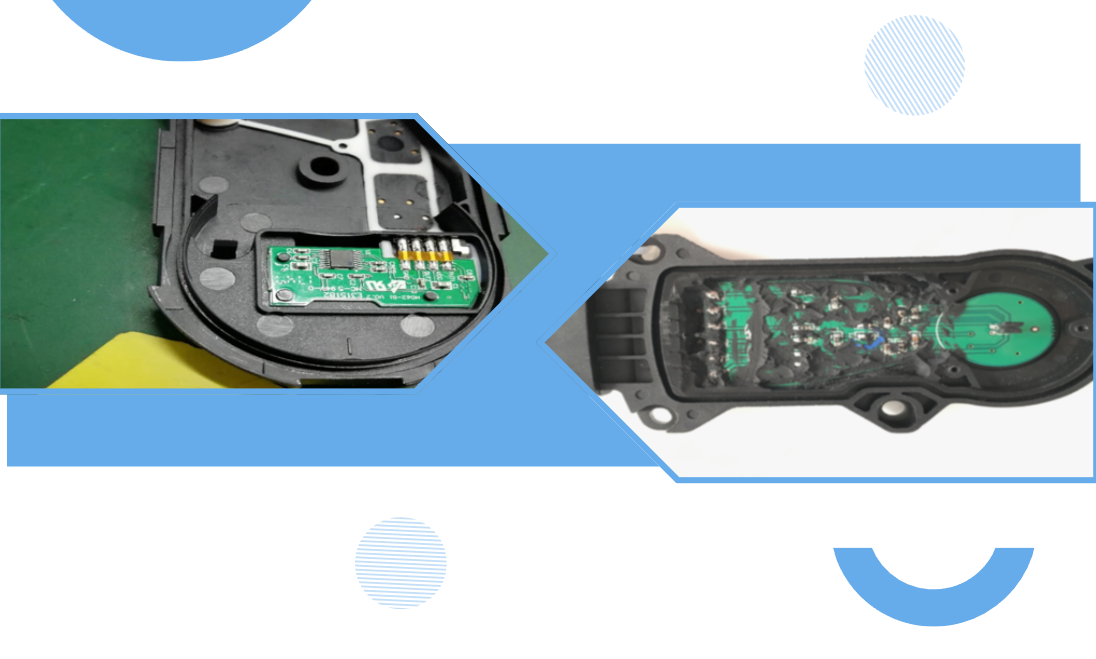 脚踏开关线路板与PBT壳体灌封保护